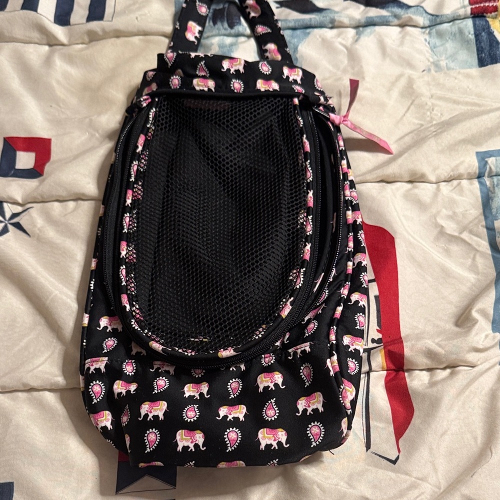 Vera Bradley Black and Pink Patterned Backpack